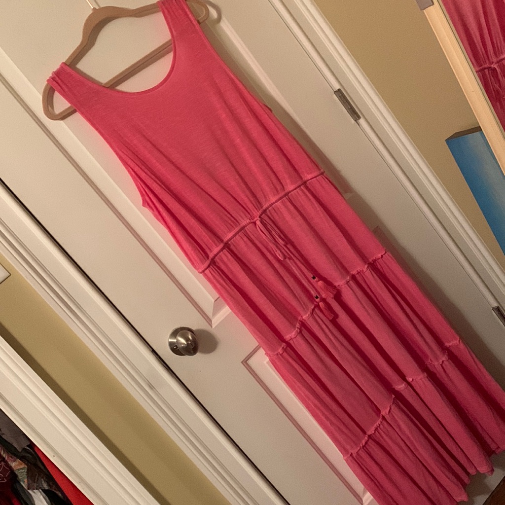 Knox Rose Orange Heathered Tiered Waist Maxi Dress Xl